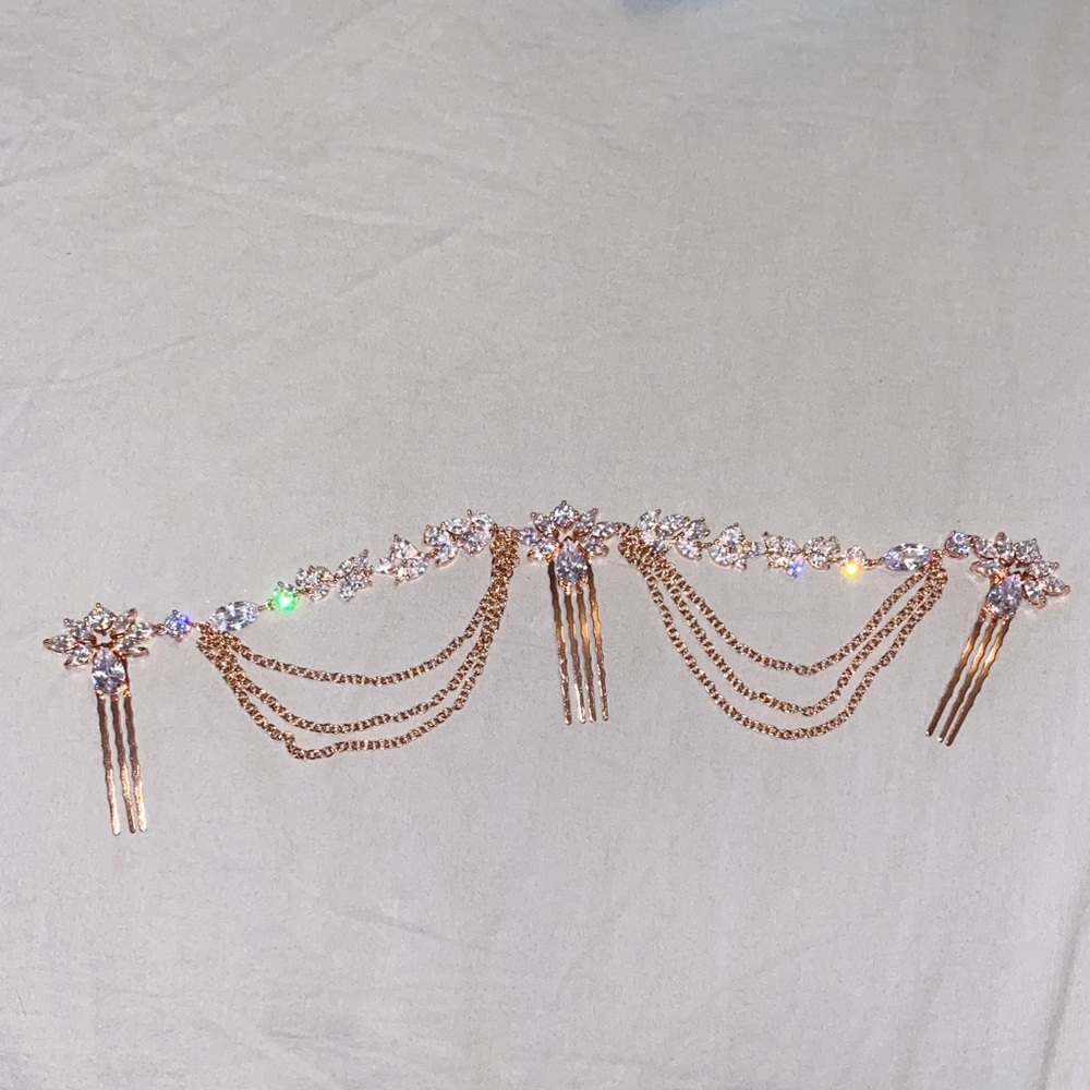 Chic Floral Gold Hair Chain